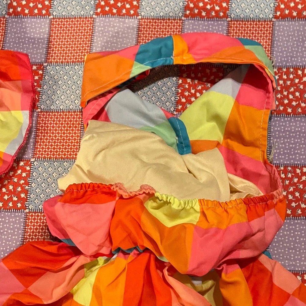 SHEIN Multicolor Plaid Kids Casual Dress - Picture 4 of 8